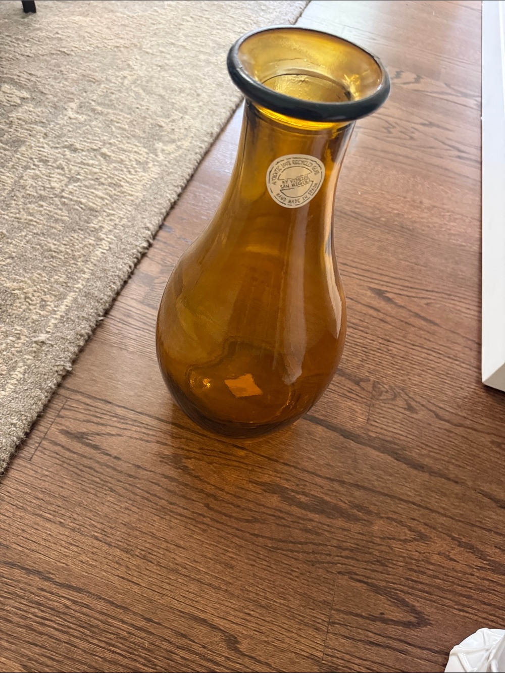 Amber Glass Decorative Vase by Unbranded